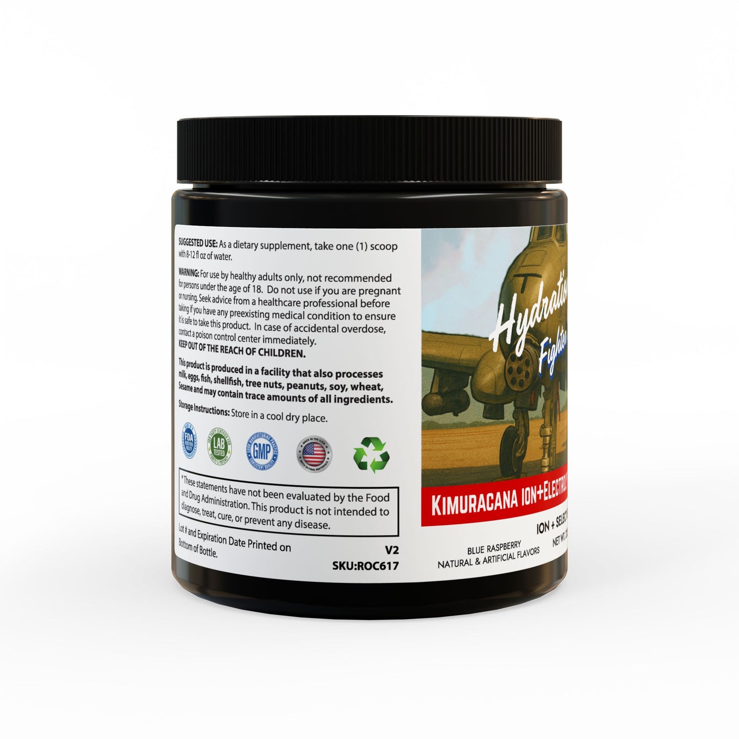 Hydration Hero – Fighter BLUE, ION + Select Electrolyte Supplement (225g, 7.9oz)